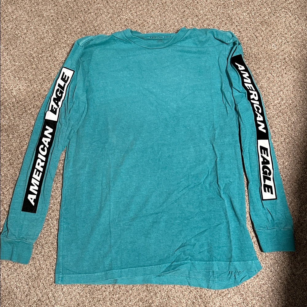 American Eagle Outfitters Aqua Crew Neck Tee
